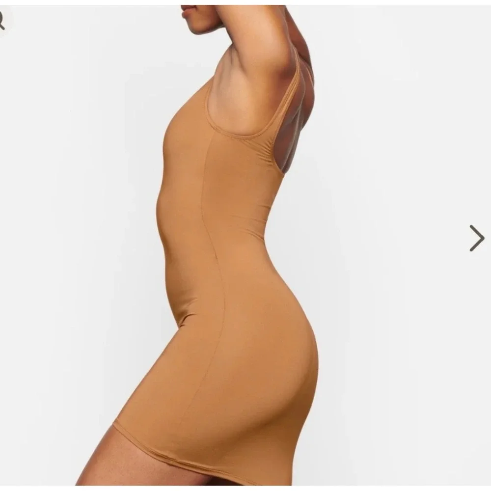 NWT SKIMS Sleeveless Swim Tank Mini Dress Nude 3X